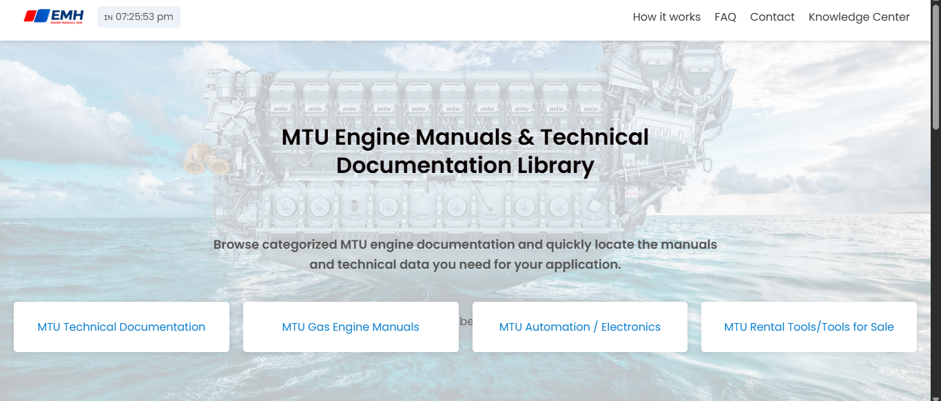 Engine Manuals Hub website preview